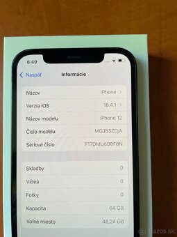 iPhone 12 ,čierny zdravie 100%. - 4