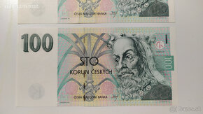 České bankovky 100Kčs 1997 UNC s. F, G a H - 4