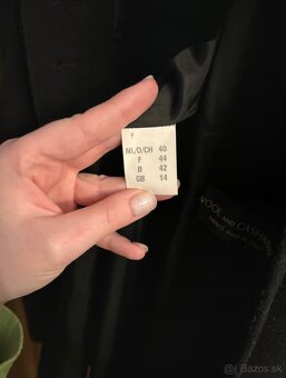 Čierna bunda, velkost 40, M/L, vlna a kašmír - 4
