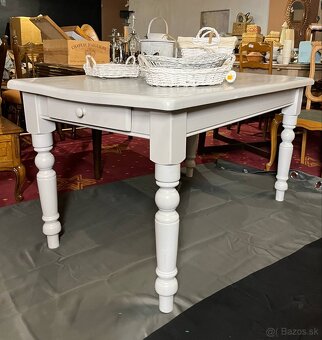 jedalensky stol, masiv, suflik, seda farba, bazar, v 77 cm, - 4