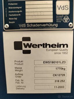 Trezor Bankársky Wertheim 1770kg - 4