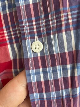 Pánska károvaná košeľa Tommy Hilfiger – veľkosť M, krátky ru - 4