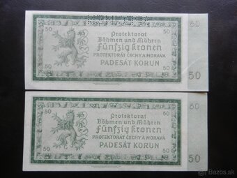 Bankovky Protektorát perforované a neperforované - 4