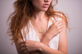 minimalistický pozlátený strieborný náhrdelník - nový - 4