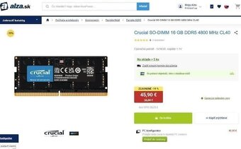 MICRON 16GB DDR5 a Samsung 8GB DDR5 SoDimm - Nové - 4