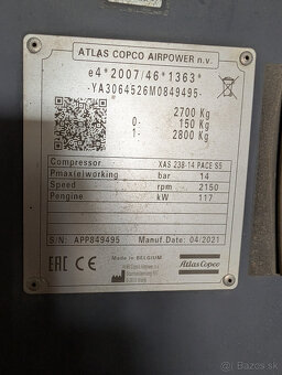 Atlas Copco XAS 238-14 PACE S5 - motor v ZÁRUKE do Mája 2026 - 4