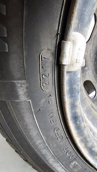 Predám plechove disky 5x100 R14 + zimne gumy hankook 165/70 - 4