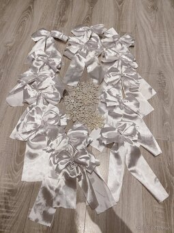 vianočné ozdoby, mašle, gule, strieborné reťaze, starshower - 4