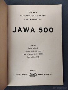 Jawa 500 OHC zoznam náhradných dielov - 4