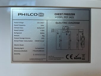 Truhlicová mraznička PHILCO PCF 1421 - 4