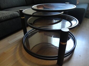 Konferenčný stôl - sklenený, kruhy - 4