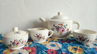 Keramika Teplice, šálka, kanvica, mliečnik, cukornička - 4