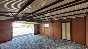 Plechová garáž 5x5m + prístrešok 3x5m + doprava a montáž zda - 4