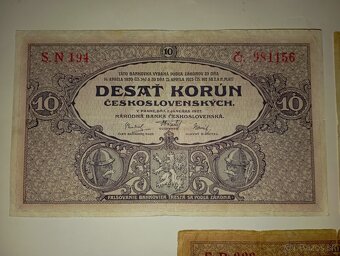 BANKOVKY 10 KČS 1927, RŮZNÉ SÉRIE, VŠE NEPERFOROVANÉ - 4