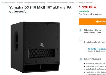 budem predávať 2ks aktívne subwoofery Yamaha DXS15-MK2 - 4