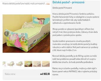 Detská posteľ „Princezná” so zábranami, s úložným priestorom - 4