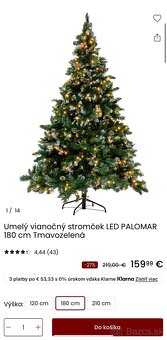 Umelý vianočný stromček LED PALOMAR 180 cm Tmavozelená - 4