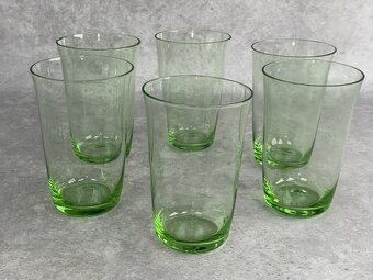 set na limonádu 6 pohárov + džbán Zelené sklo - 4