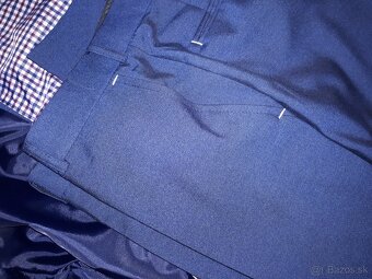 Pánsky modrý slim oblek - 4