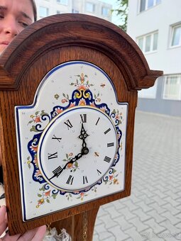 Velke zavesne hodiny (drevo,keramika) s krasnym vzorom - 4