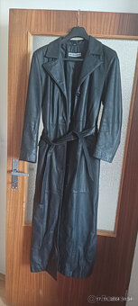 Dlhý dámsky kožený kabát - 4