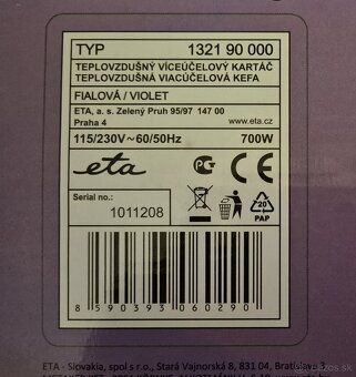 Teplovzdušná kefa ETA 700 W - 4