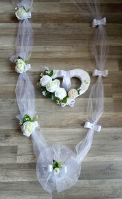 svadobná výzdoba biela ratanové kvety - 4