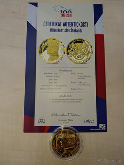 zlatá minca TGM - 4