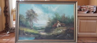 Predám pekný starý obraz.Olej na plátne.(Británia) - 4