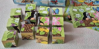 drevené kocky Krtko a vtáčik - 4