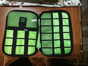 Taška/brašna na kable, nabíječky tablet nová rúžová/čierna - 4