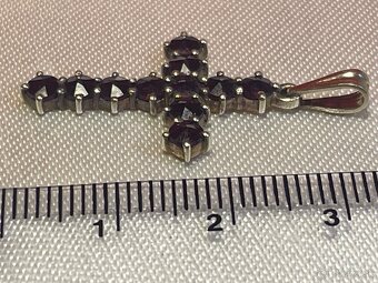 strieborný prívesok Český granát - 4