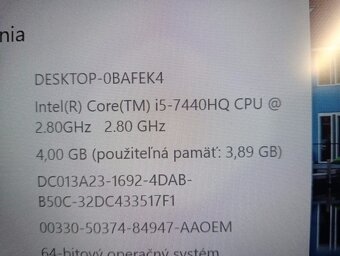 predám DELL LATITUDE 5480 , WINDOWS 10 , Intel i5 7440HQ. - 4