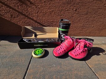 Predám rýchlostné inline korcule Luigino STRUT pink - 4