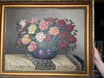 Obraz Malba Painting kvety vo vaze E. Bilic - 4