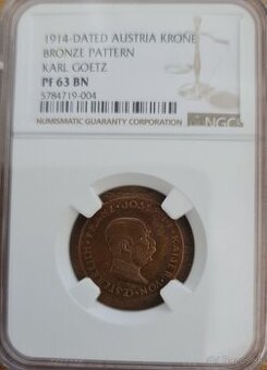 1 koruna 1914 - skúšobna ražba - veľmi vzácna - 4