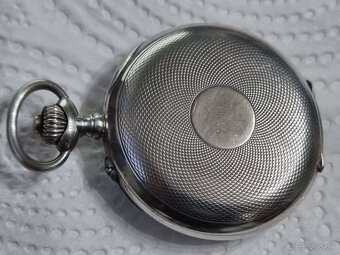 Strieborné, vreckové hodinky-chronograf. - 4
