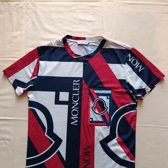 Rare moncler tričko s potlačou s prímesou hodvábu M - 4