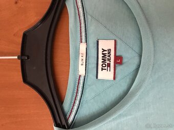 TOMMY HILFIGER originál azurove pánske tricko L - 4