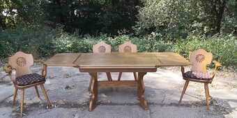 Masivny rozkládací stôl+4stoličky - 4