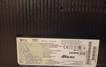 TCL 50” palcov 50P637 4k Smart - 4