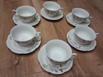 Porcelánová čajová sada - šálky + podšálky - 4