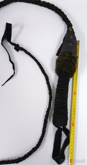 Pletený kožený bič - ručná práca - starý - 4