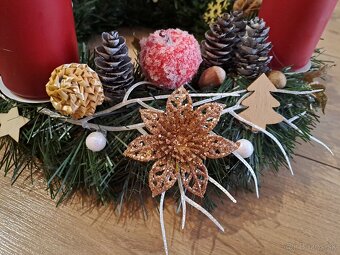 ADVENTNÝ VENČEK ČERVENO PRIRODNÝ - 4