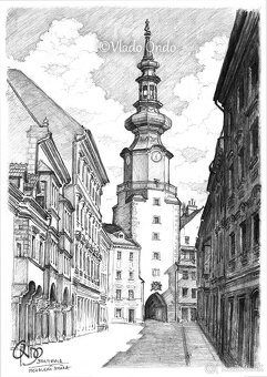 Kresby - Praha, Bratislava, Banská Štiavnica, Kremnica... - 4