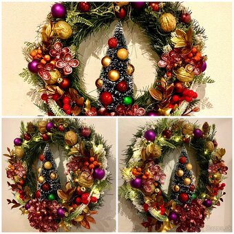 Vianočný veniec na dvere s LED podsvietením vianočná dekorác - 4