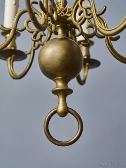 Starožitný šesťramenný bronzový luster - 4