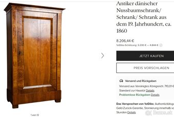 Starozitna skrina z 19-teho storocia, orech - 4