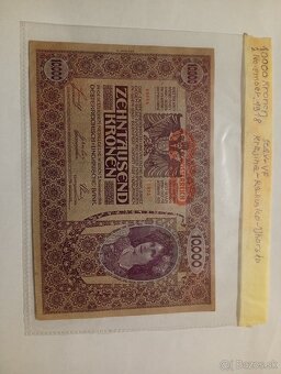 Predám vzácnu 10000 Korona 1918 seria2 - 4