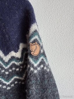 Vlnený sveter Fjallraven Ovik Knit Sweater M Arctic Green - 4